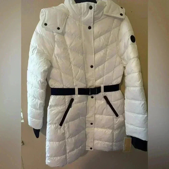 NWT MICHAEL KORS Hooded Puffer Jacket - White - Picture 6 of 16